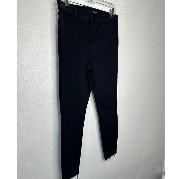 J Brand Vesper Black Alana High Waist Raw Hem Ankle Skinny Jeans 30 - Picture 2 of 16